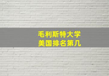 毛利斯特大学 美国排名第几